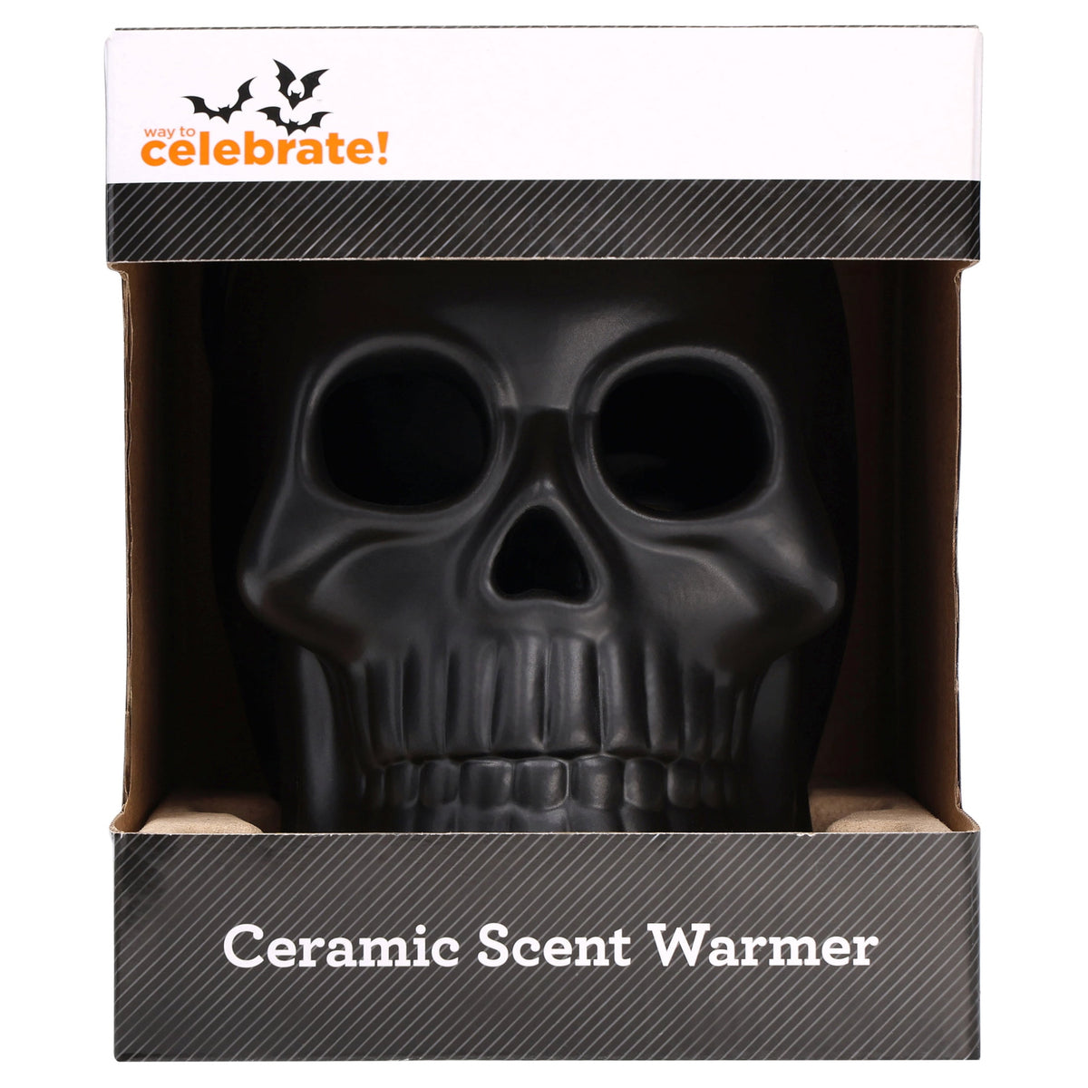 Ceramic Skull Electric Wax Warmer, Black, Halloween by Way To Celebrate
