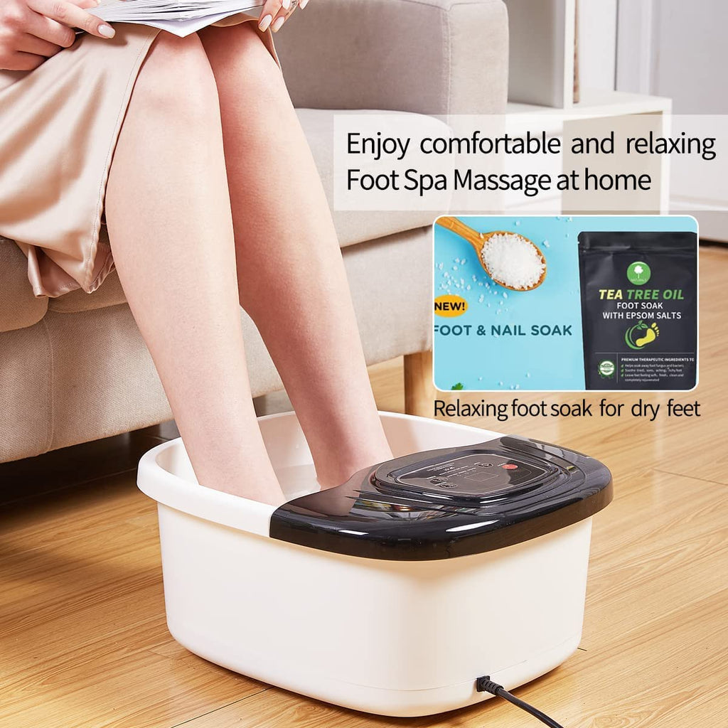 YOZIHAYL Foot Spa Bath Massager With Heat, Bubbles, Vibration, Red Light And 8 Massage Rollers