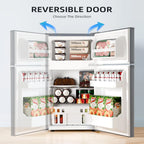 Antarctic Star Double Door Mini Refrigerator With Freezer, 3.2 Cu.Ft