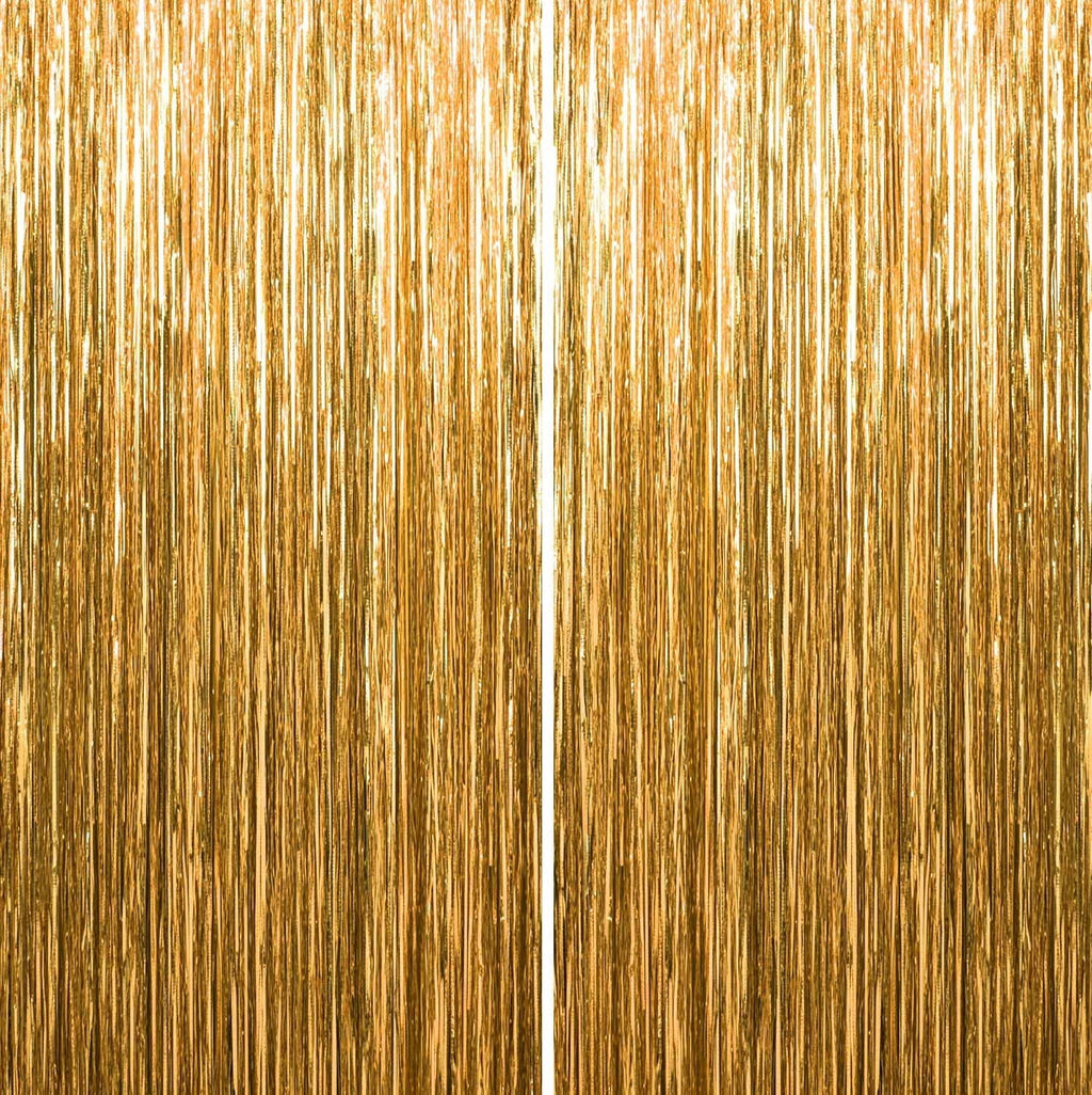 Sm:)e 2-Pack Light Bright Silver Foil Fringe Curtains for Events - Birthday, Wedding, Graduation, Christmas, Baby Shower, various festivals Decor Photo Booth Fun!