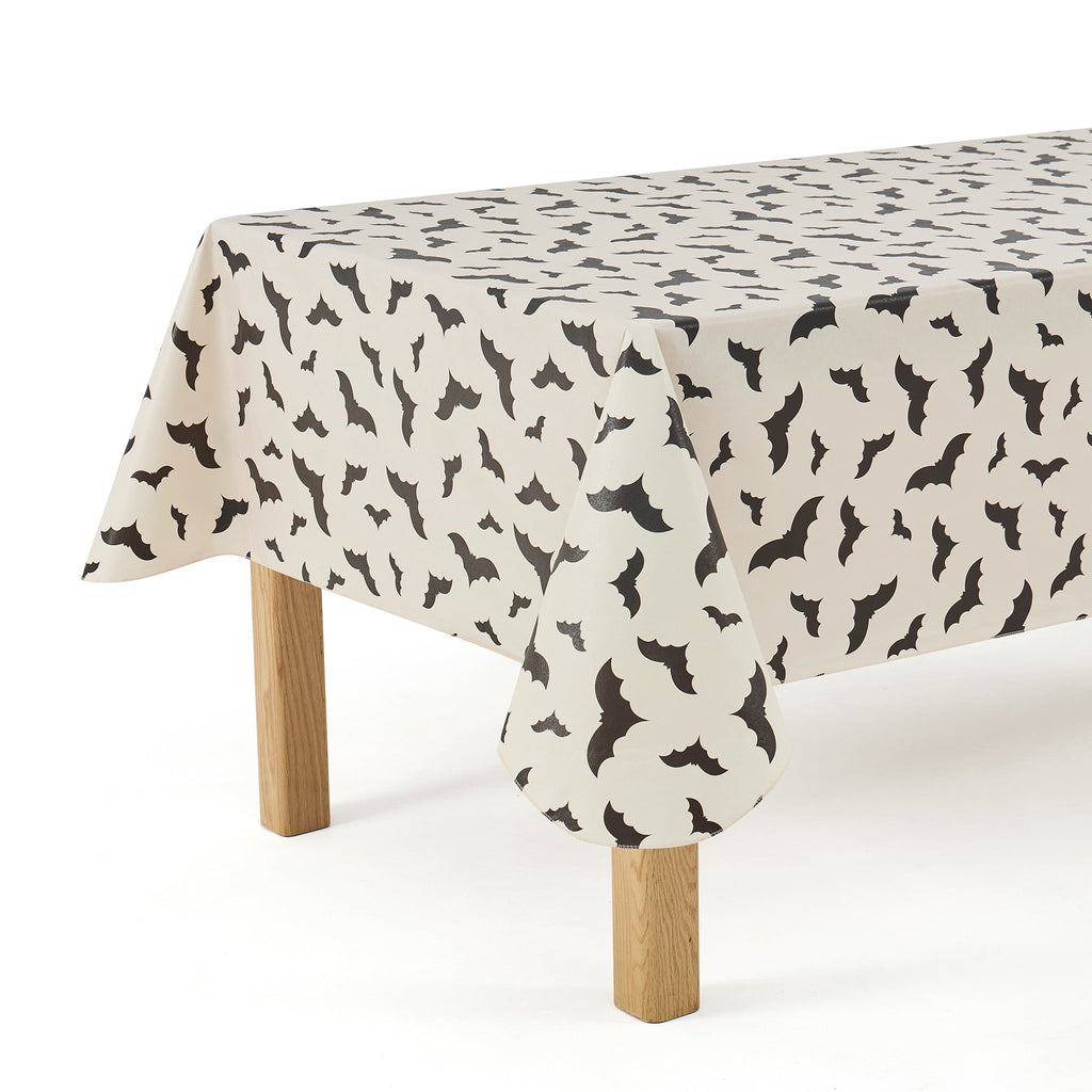 Way To Celebrate Halloween PEVA Tablecloth Indoor & Outdoor Table 60" x 84" - Bat Toss