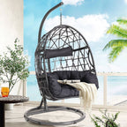 Haverchair Outdoor Patio Wicker Egg Chair With Stand And Cushion