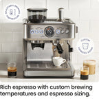 Chefman Crema Supreme Espresso Machine With Conical Burr Grinder And Steam Wand, Stainless Steel - RJ54-G-SS