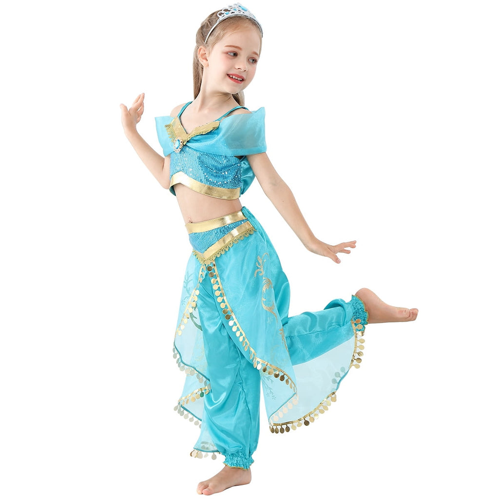HAWEE Princess Costume for Girls Sequin Dress Up for Halloween Cosplay