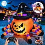 Firstness 2.4GHz Remote Control Car Halloween Inflatable Pumpkin Spider Blow ups Rc Car 360° Rotation, 3 Music and LED Lights, Aged 3+
