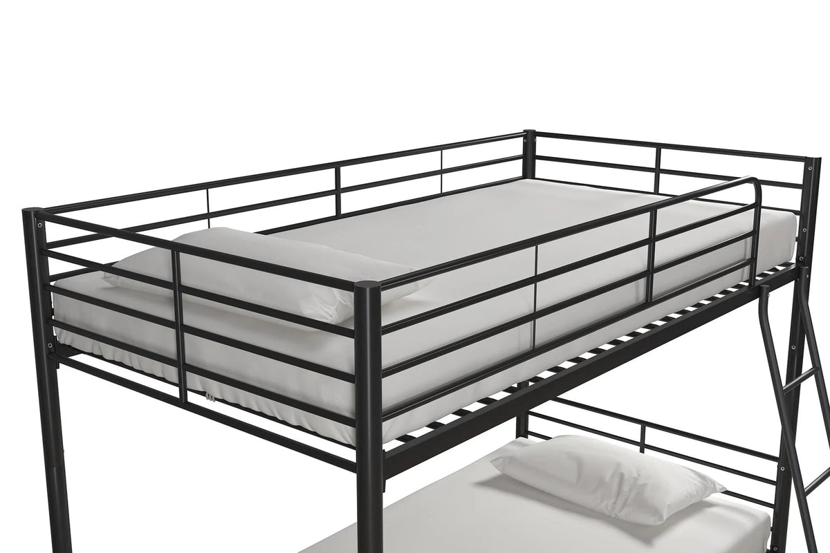 Mainstays Convertible Twin Over Twin Metal Bunk Bed - Black
