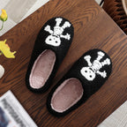 Halloween Slippers For Women Couple Halloween Cartoon Quirky Large Size Warm Padded Cotton Slippers Holiday Couple Shoes