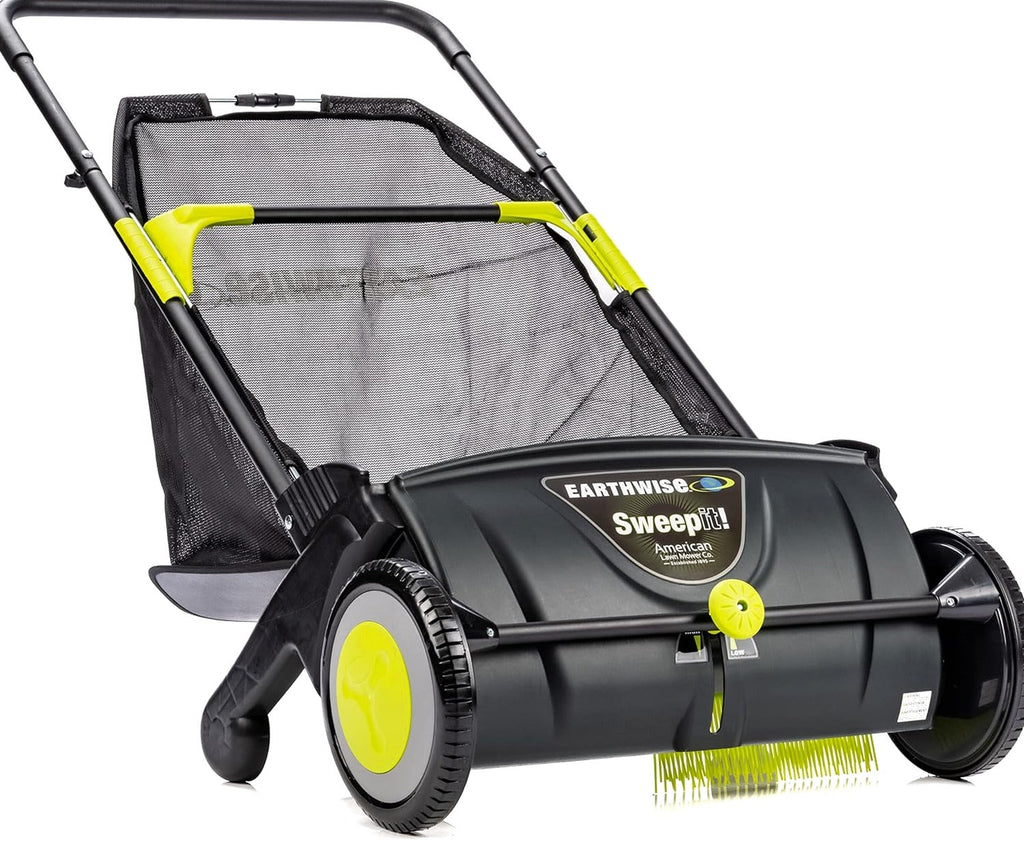 21-Inch Leaf And Grass Push Lawn Sweeper, Black