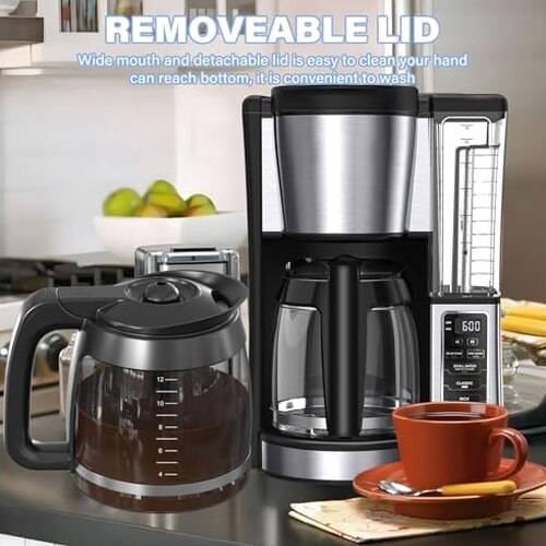 12-Cup Coffee Pot Replacement Carafe Compatible With Ninja Coffee Brewer CE251 CE201 CE201C CE200 CE200C - XGLSLID200
