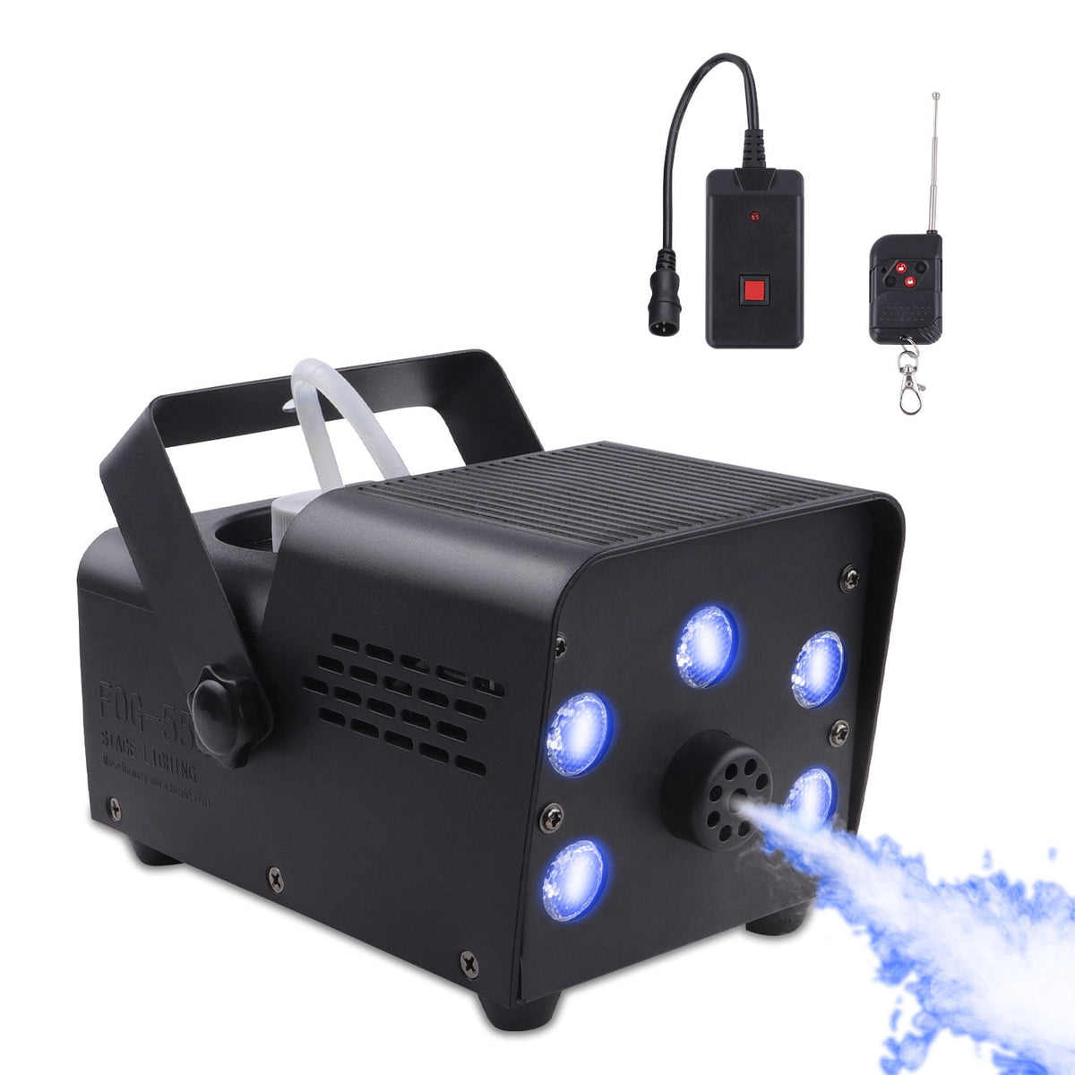 Fog Machine Smoke 550W 5 three-in-one RGB Light Beads Smoke Machine with Remote Control for Party Stage