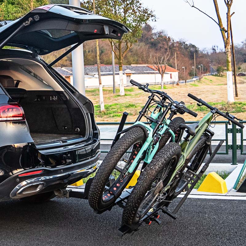 2 Inch Foldable Hitch Mount Bike Rack, 2 Bikes, Platform Carrier - Black