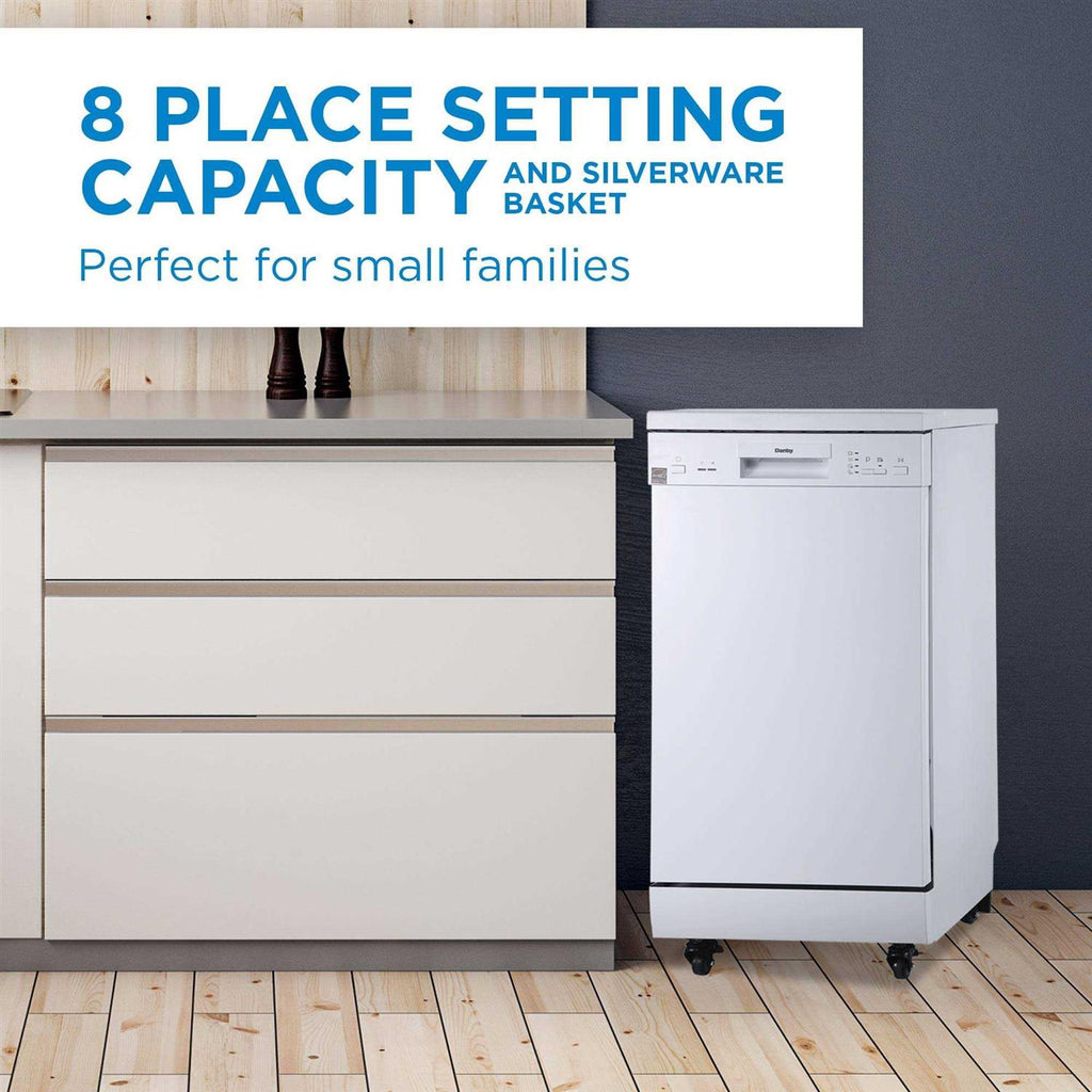 Danby 18 in Portable Dishwasher, 8 Place Settings - DDW1805EWP