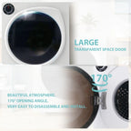 ZNESKPG Portable Compact Front Load Clothes Dryer 1.95 Cu. Ft., 830W, 5 Drying Modes, Stainless Steel Drum