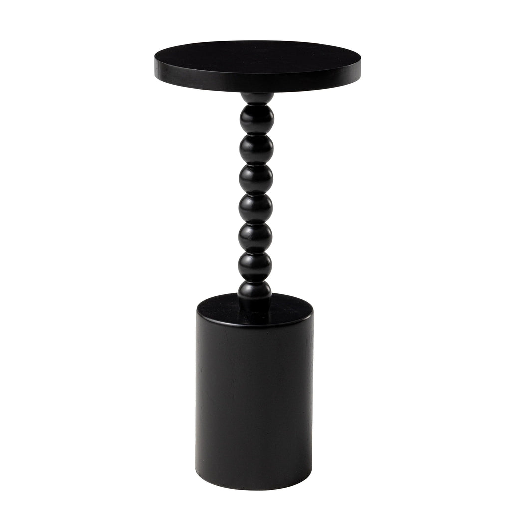 Wood Round Pedestal End Table With MDF Top And Solid Fir Wood Base