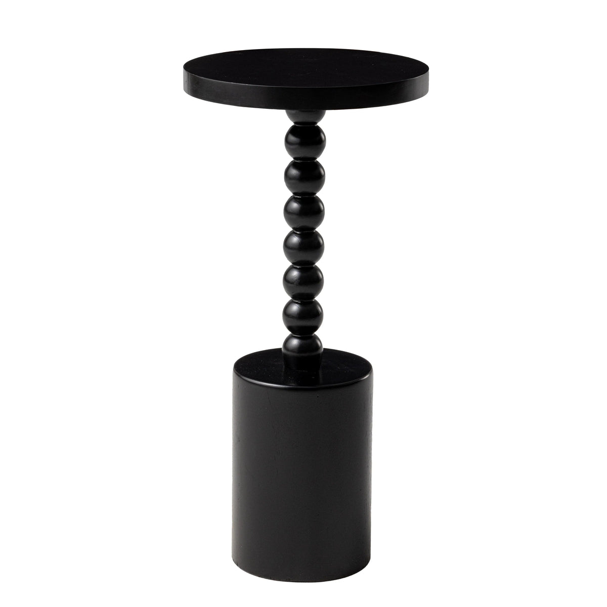 Wood Round Pedestal End Table With MDF Top And Solid Fir Wood Base