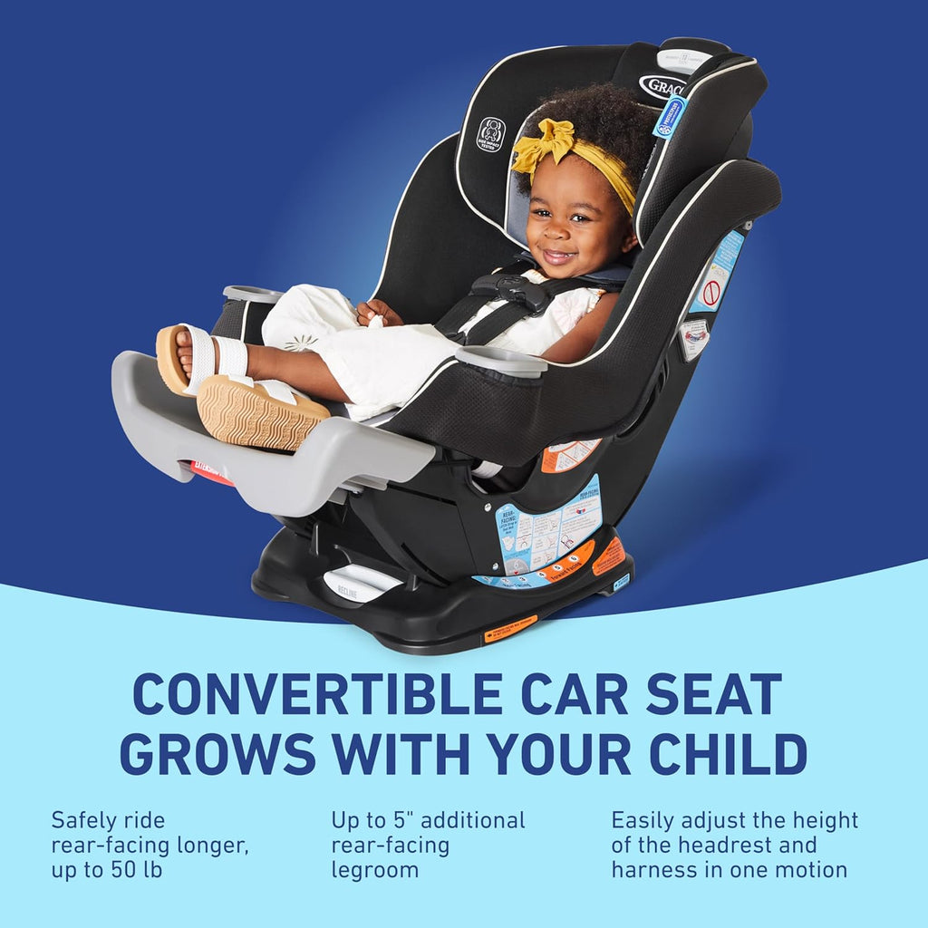 Convertible Baby Car Seat Rear- and Forward-Facing With Adjustable Extension Panel, Gotham - Extend2Fit