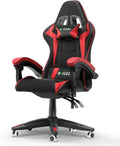 Bigzzia Gaming Office Chair With Headrest And Lumbar Support - Black/Red