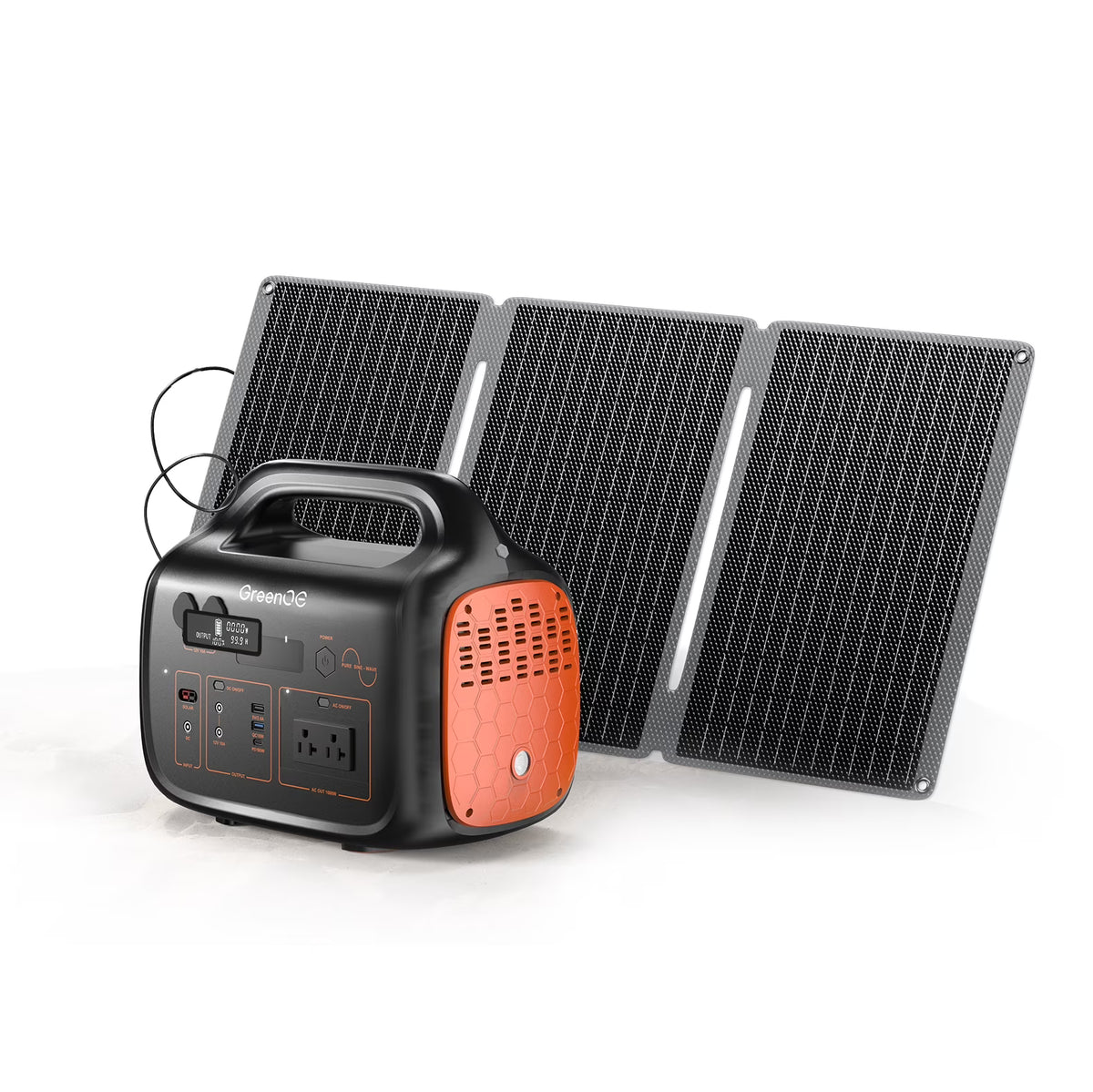 GreenOE Portable Power Station 1000W 1024Wh With 100W Solar Panel