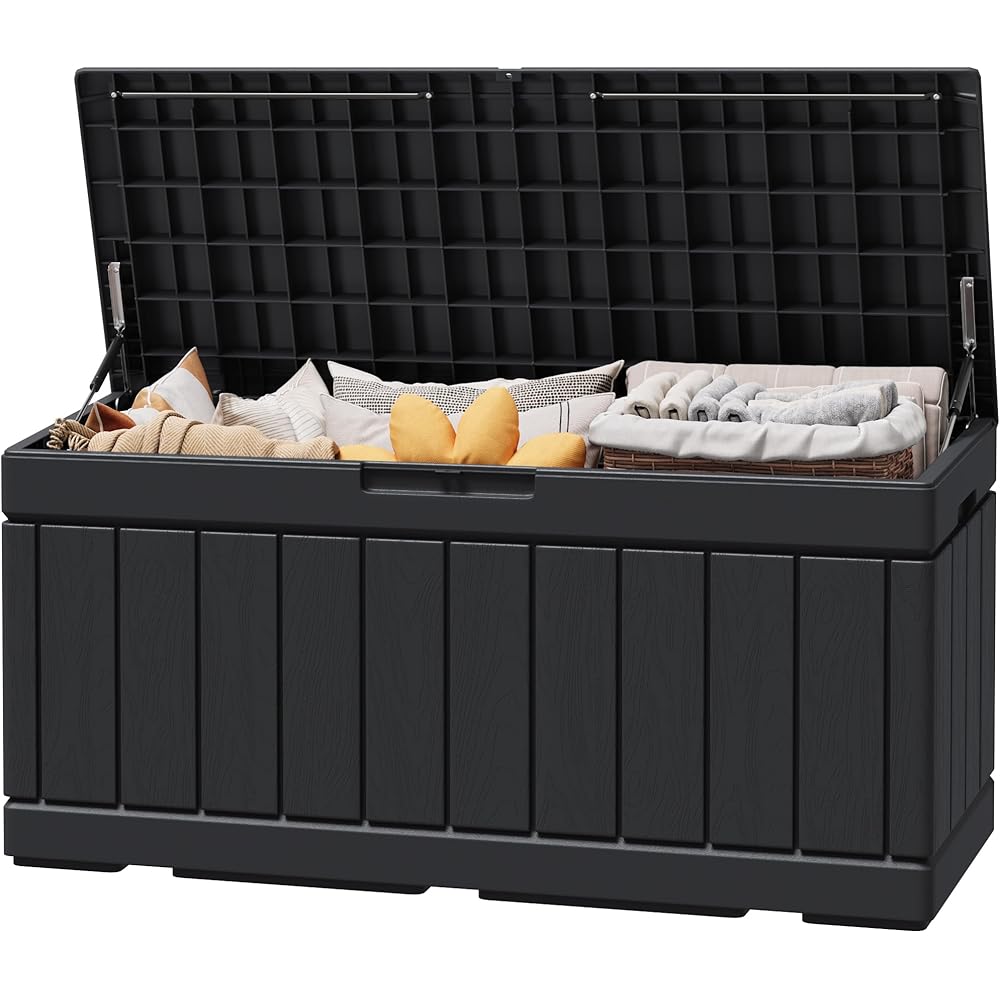Greesum Resin Deck Box 82 Gallon Black