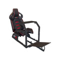 GTR Simulator GTA Racing Simulator Cockpit With Black Frame And Black/Red Pista Adjustable Leatherette Racing Seat - GTA-BLK-S107LBKRD