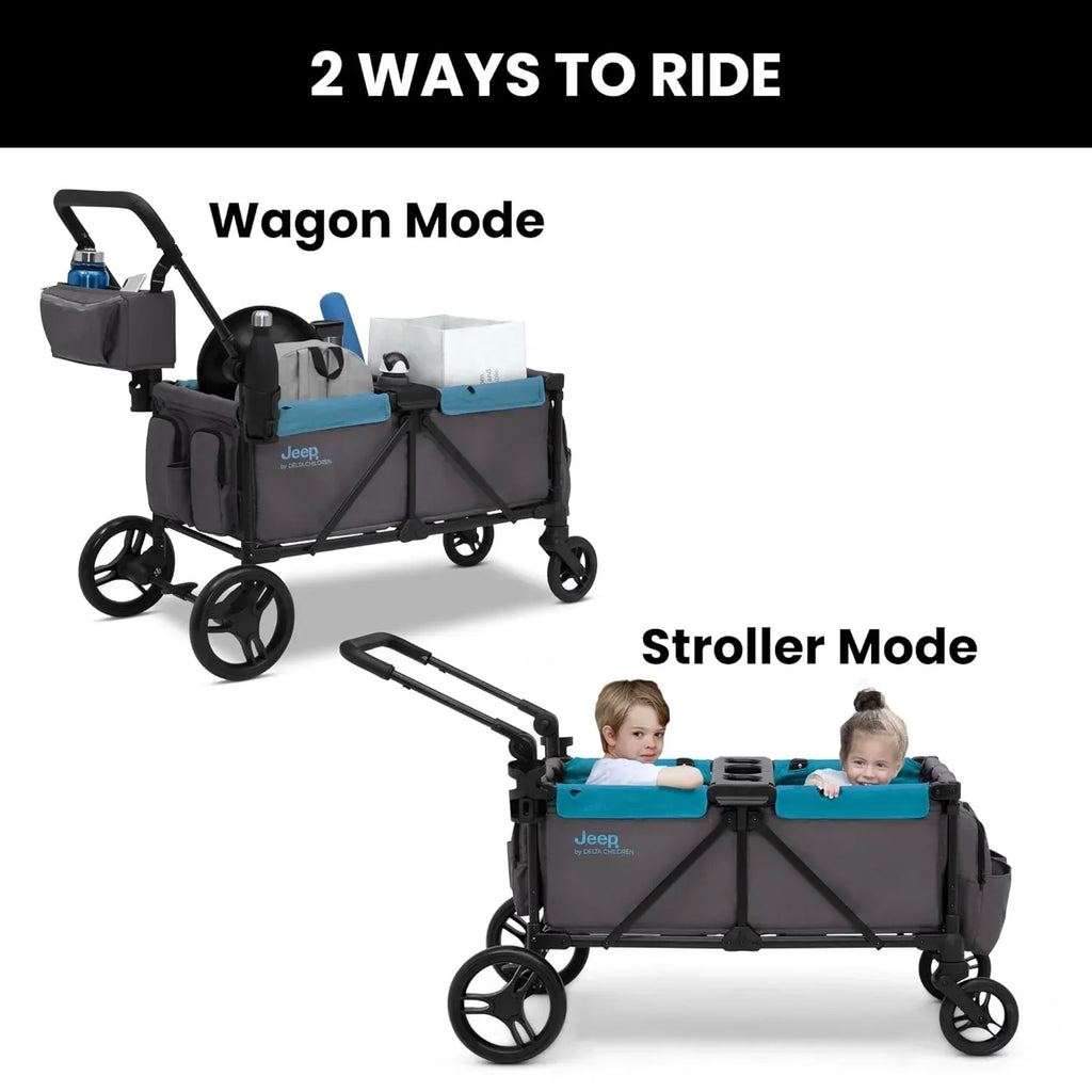 Jeep Sport All-Terrain Stroller Wagon With Canopy And Parent Organizer