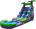 Commercial Grade Inflatable Water Slide Bounce House With Pool, Blower, 24.5 ft x 9 ft x 16 ft - Purple/Green