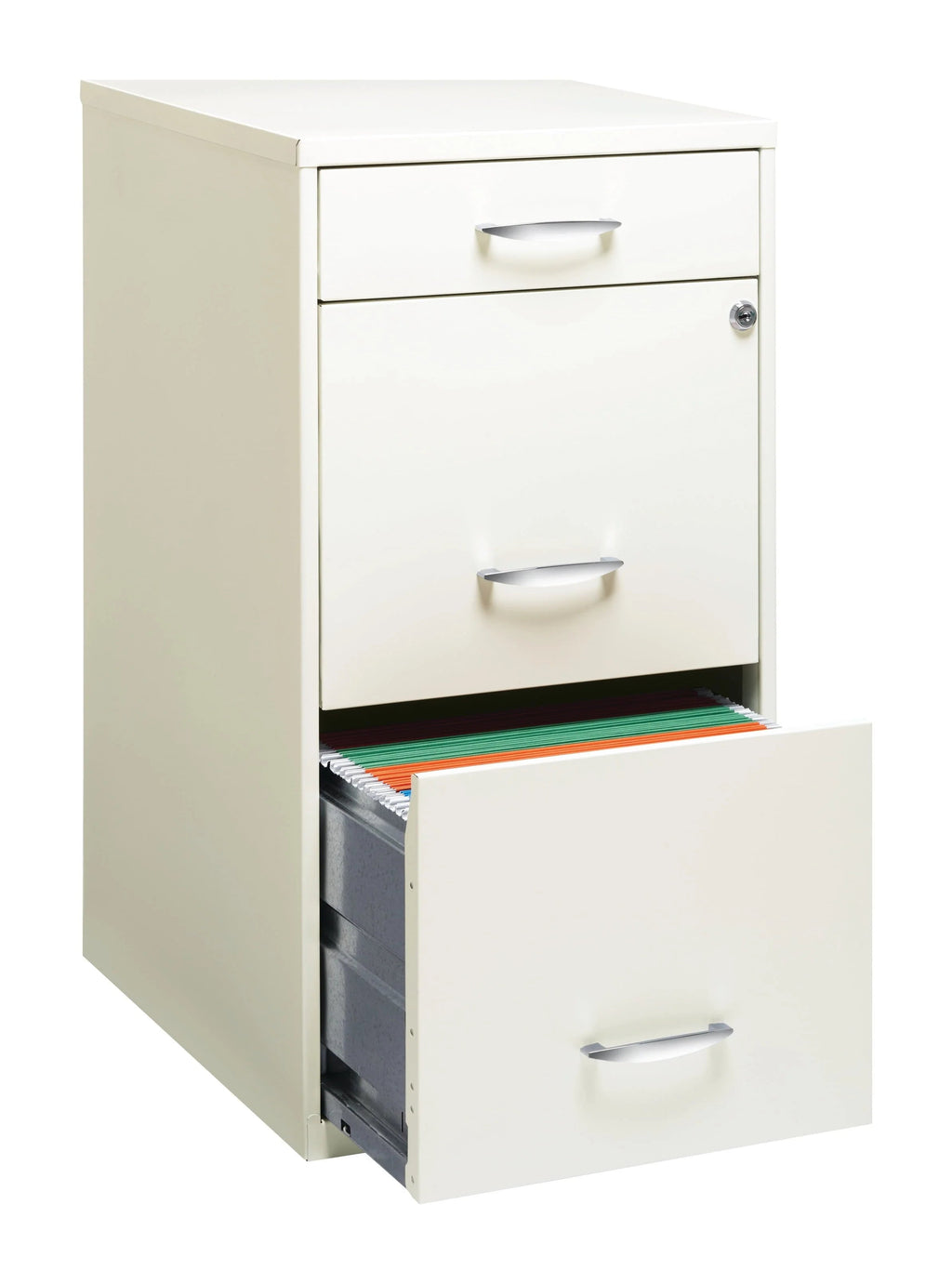Space Solutions 3 Drawer Letter Width Vertical File Cabinet With Pencil Drawer, White