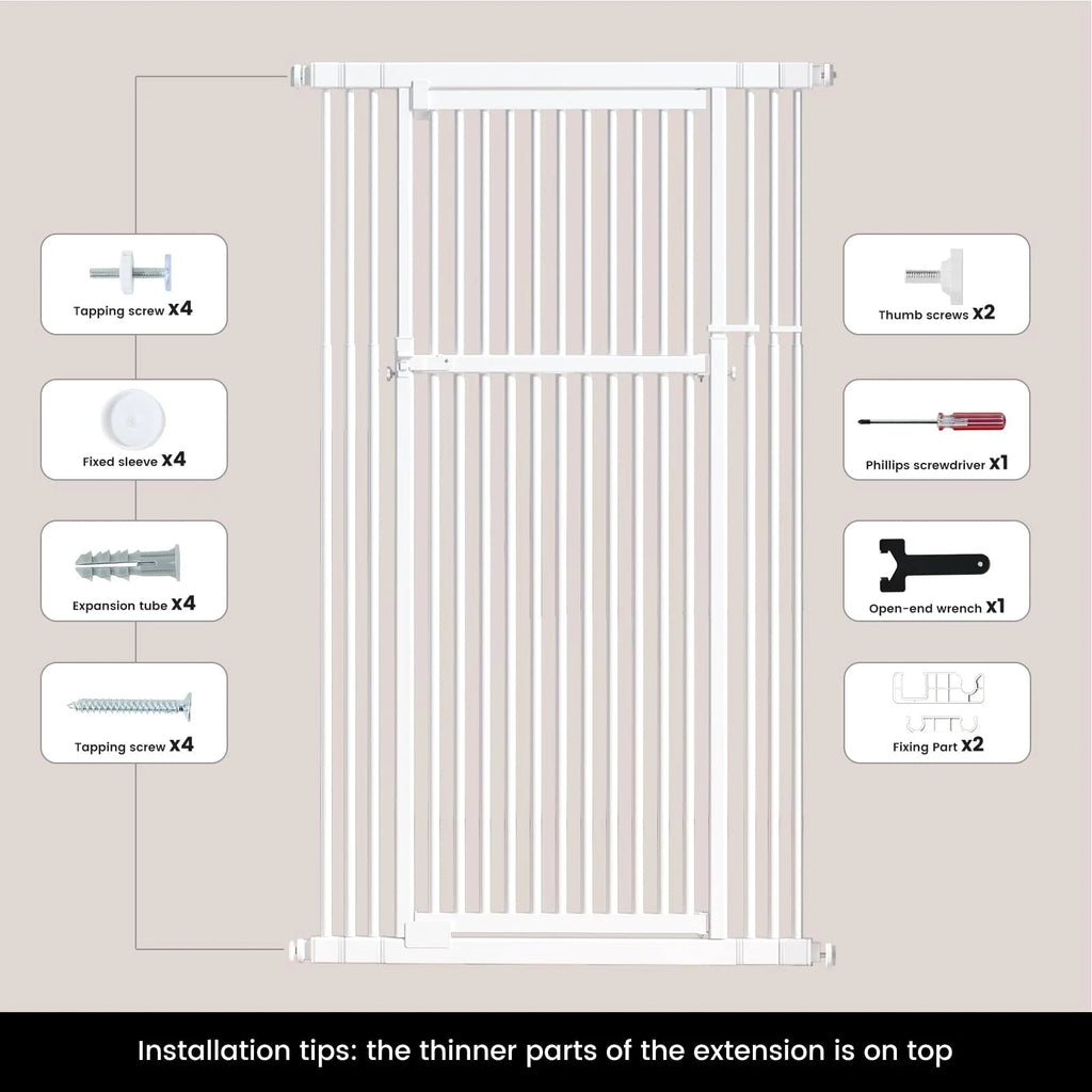 Extra Tall Cat Gate, 27.56-37 in Wide, 51-87 in Adjustable Height