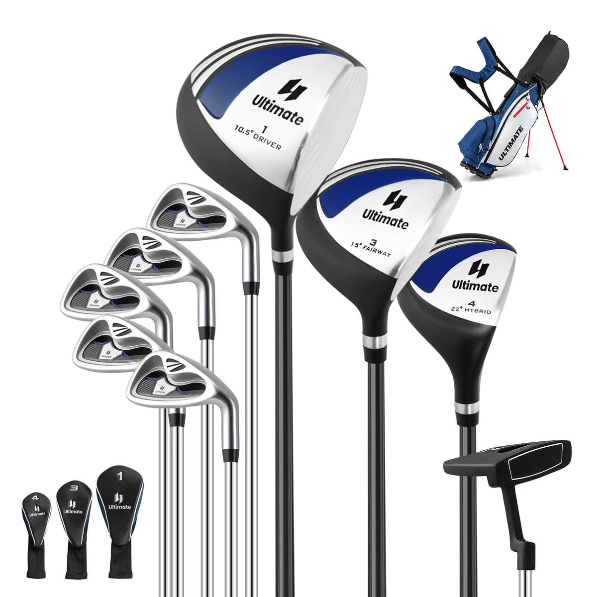 Costway Men's Complete Golf Club Set 10 Pieces With 460cc Alloy Driver