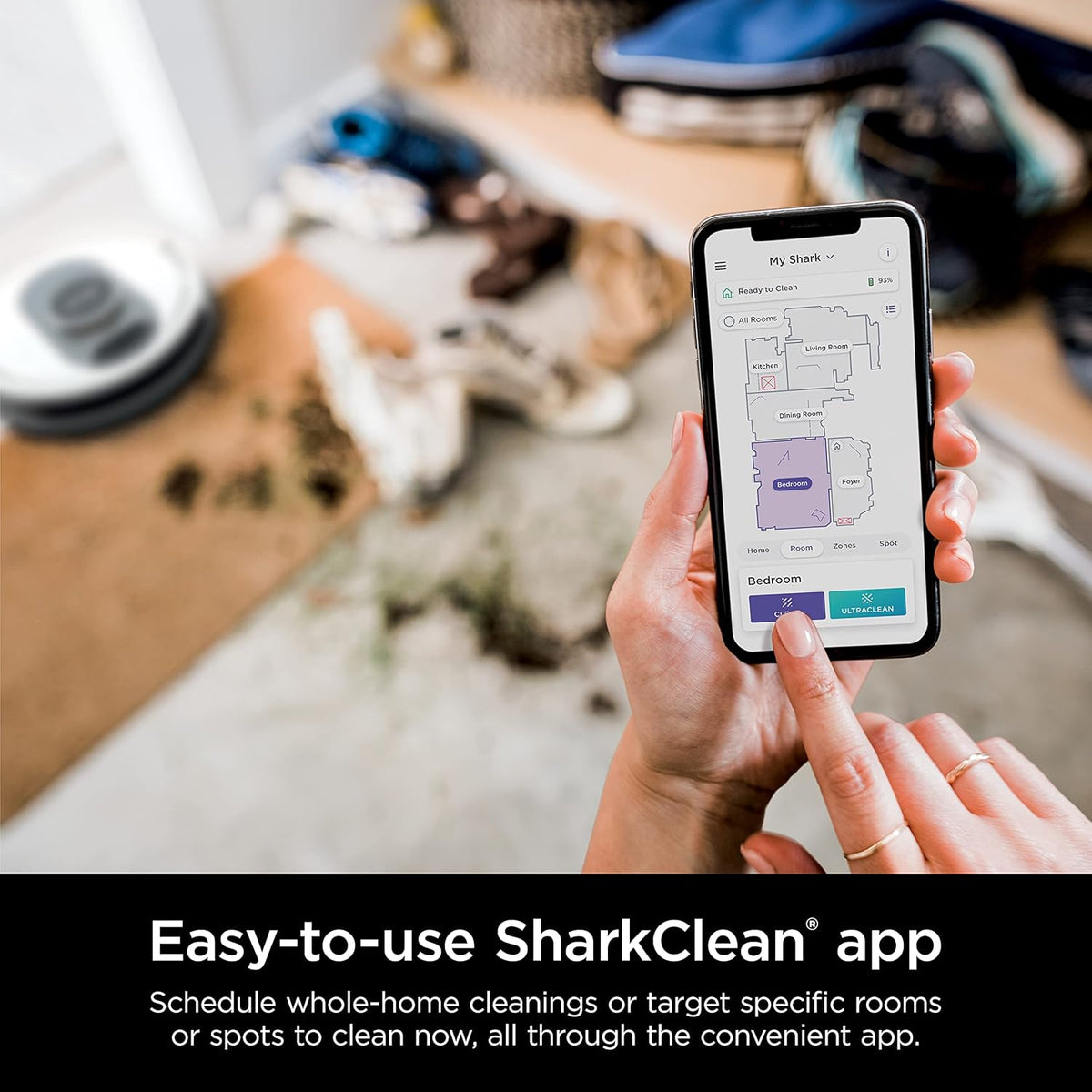 Shark AI Ultra Robot Vacuum With Matrix Clean, 60-Day Bagless Self-Empty Base, Black/Silver - AV2511AE/AV251WA (Renewed)