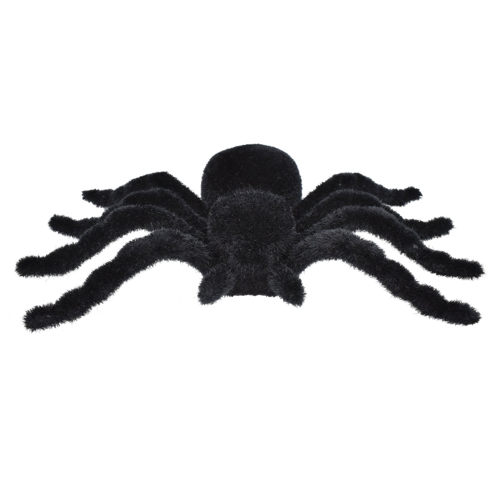 Flocked Spider Decoration, Black, 7", Halloween by Way To Celebrate
