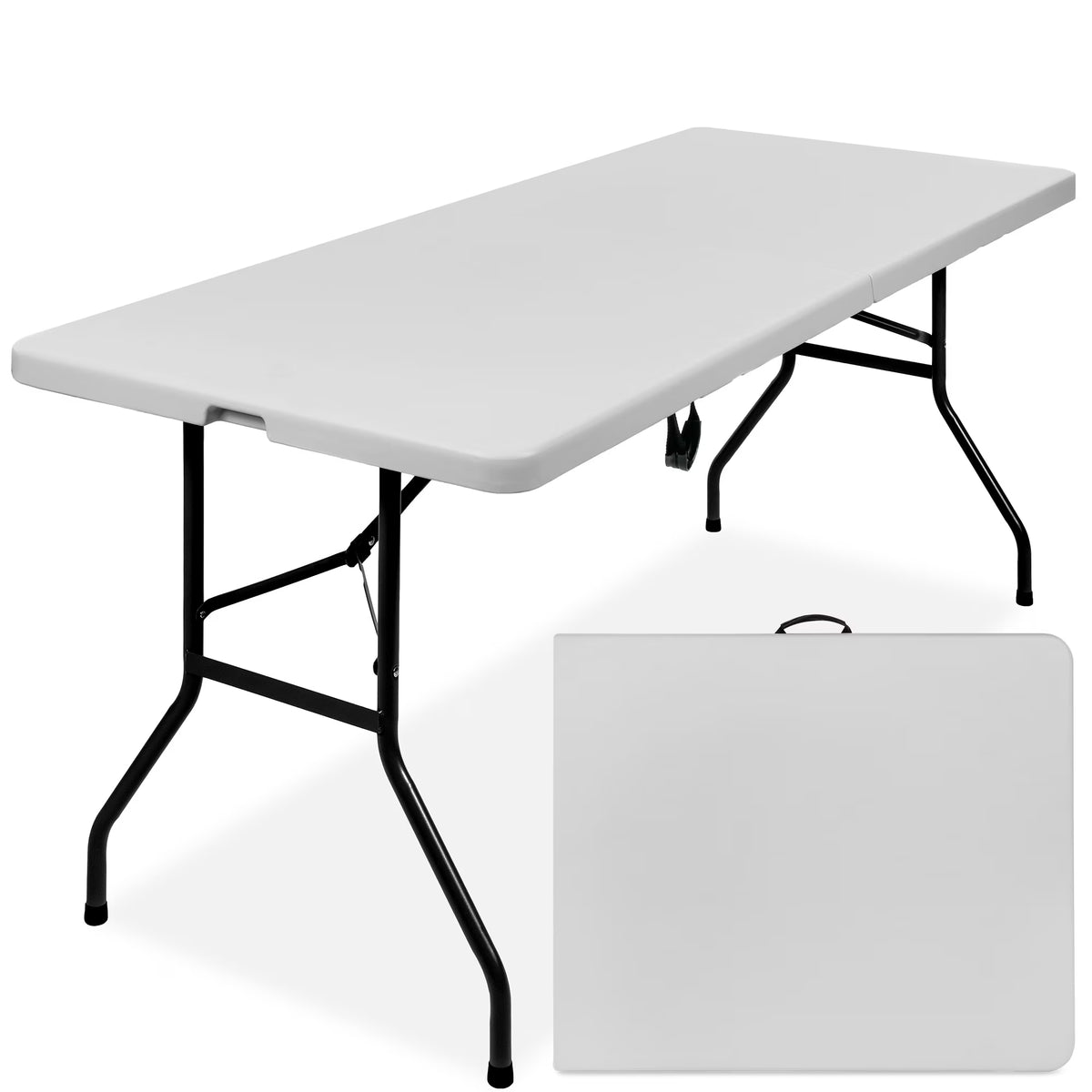 Best Choice Products 6ft Plastic Folding Table, 72in x 30in x 30in, White