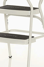COSCO Stylaire Retro Chair And Step Stool With Flip-Up Seat - White, One Pack