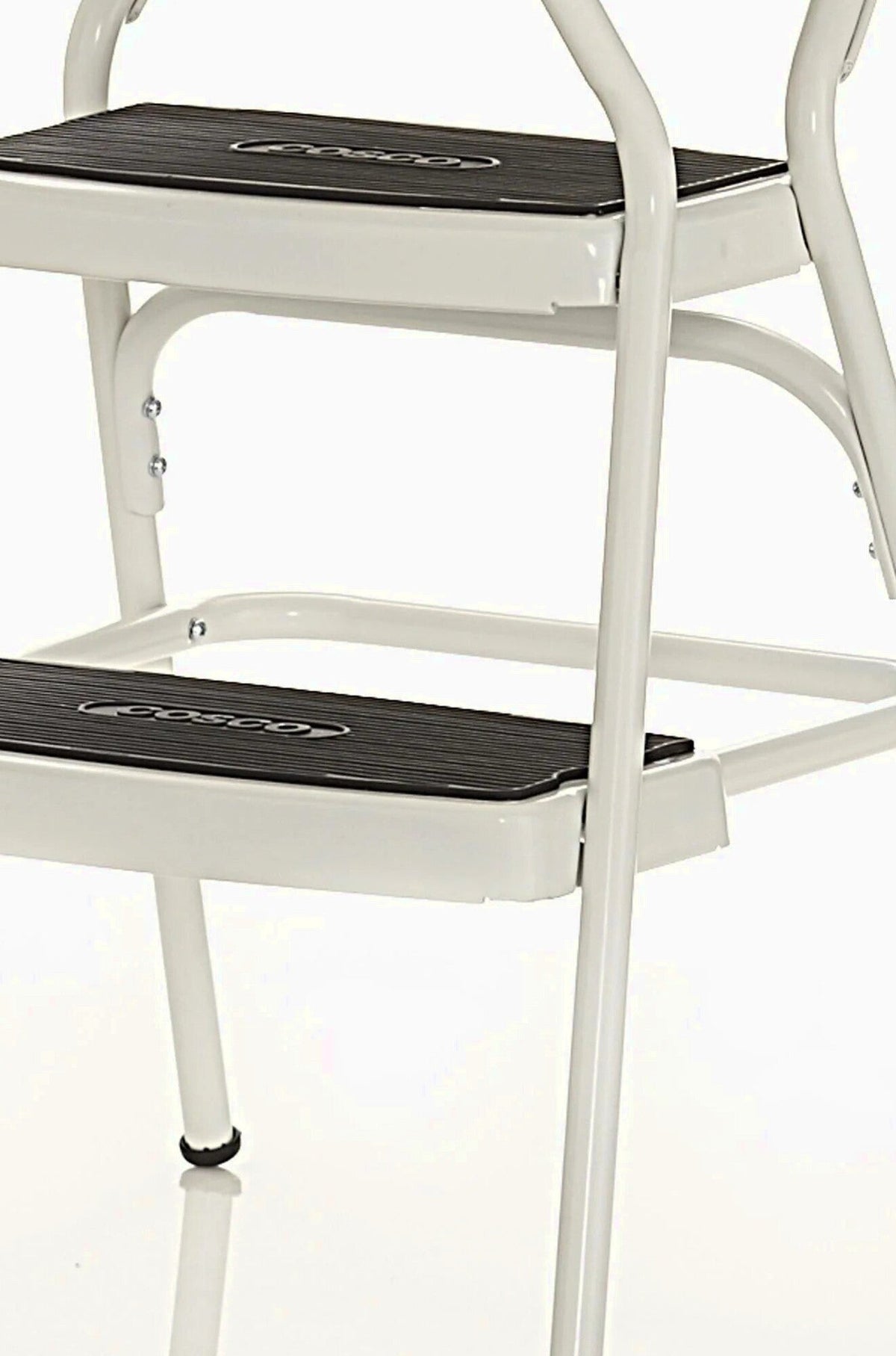 COSCO Stylaire Retro Chair And Step Stool With Flip-Up Seat - White, One Pack