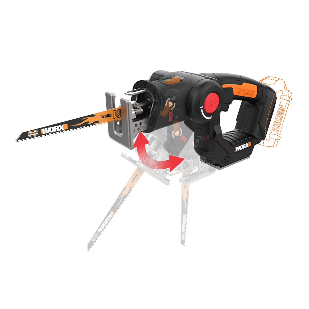 Worx 20V Power Share Axis Cordless Reciprocating & Jig Saw - WX550L.9