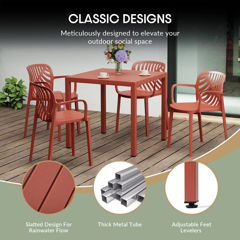 WestinTrends 5-Piece Outdoor Patio Dining Set, Olive Green - Playa