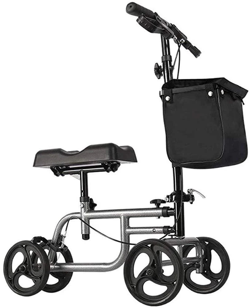 All Terrain Knee Scooter Walker With 4 8-Inch Wheels And Storage Bags