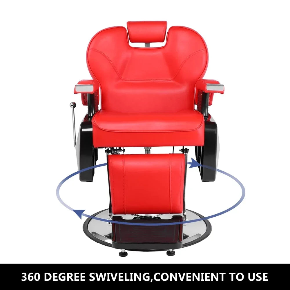 OmySalon Reclining Hydraulic Barber Chair, Black, 38.2 x 27.6 x 39.4 in