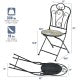 2-Piece Mosaic Folding Bistro Chairs With Ceramic Tile Seats - Black