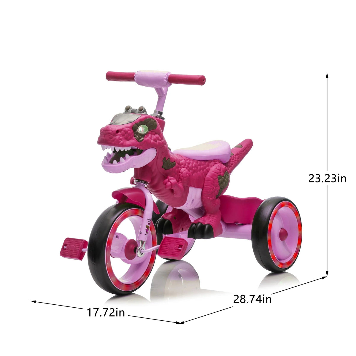 Xuanlur Kids' Dinosaur Tricycle With Flash Wheels, Music And LED Lights - Green