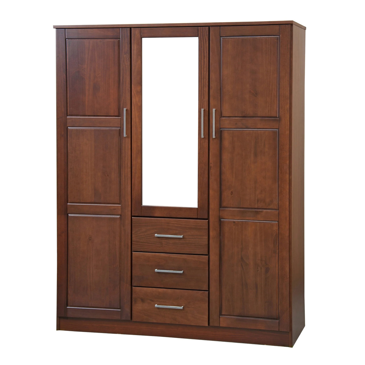 Palace Imports Solid Wood 3-Door Wardrobe Armoire, 56 inch - Cosmo