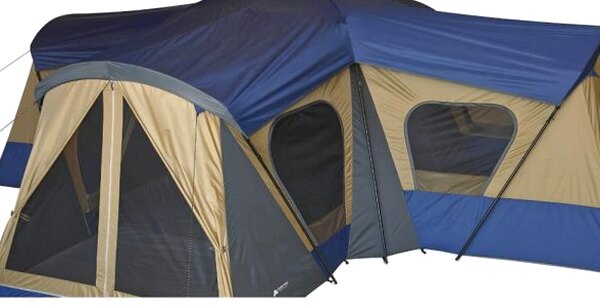 Ozark Trail 14 Person Cabin Tent, Blue And Yellow - Base Camp
