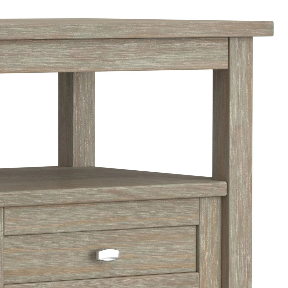 Solid Wood Rectangle End Table With Drawer And Shelf, 18.1in D x 20in W x 19.5in H - Norfolk