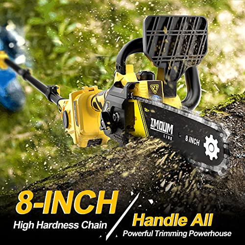 IMOUMLIVE 2-in-1 Brushless Cordless Pole Saw And 8 Inch Mini Chainsaw - 8 Inch
