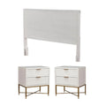 Home Square 3 Piece Furniture Set With 2-Drawer Nightstand And Full Wood Headboard
