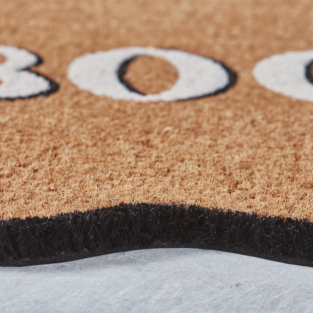 My Texas House Halloween Multicolor Scallop Boo Outdoor Coir Doormat, 18" x 30"