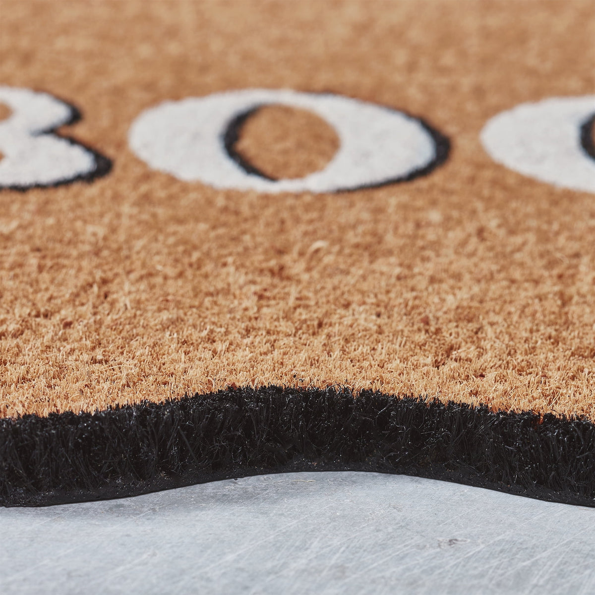 My Texas House Halloween Multicolor Scallop Boo Outdoor Coir Doormat, 18" x 30"