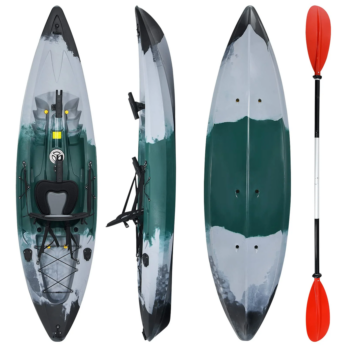 9.7FT Sit-On-Top Fishing Kayak - One Person Recreational Touring Kayak