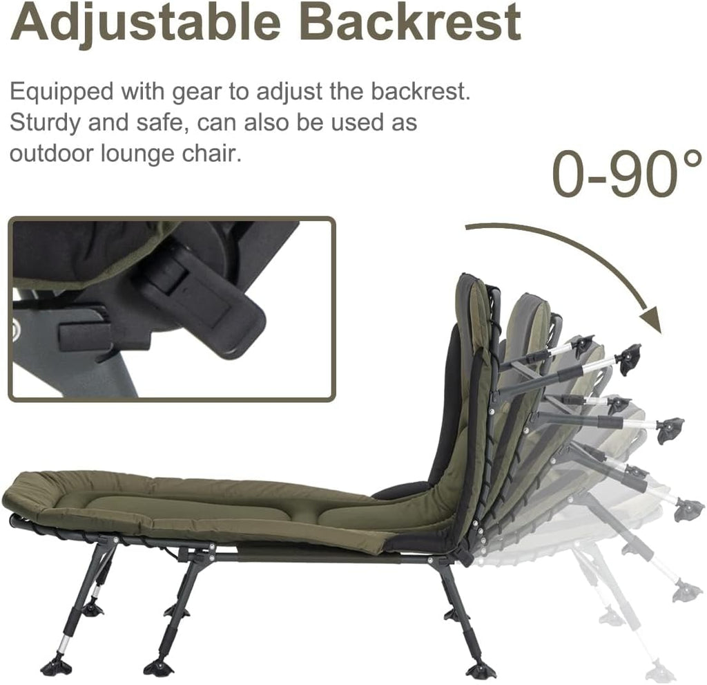 Folding Camping Cot for Adults With Carry Bag, 330 lbs, 79 x 33 x 15.7-17.7 in - Adult Cot