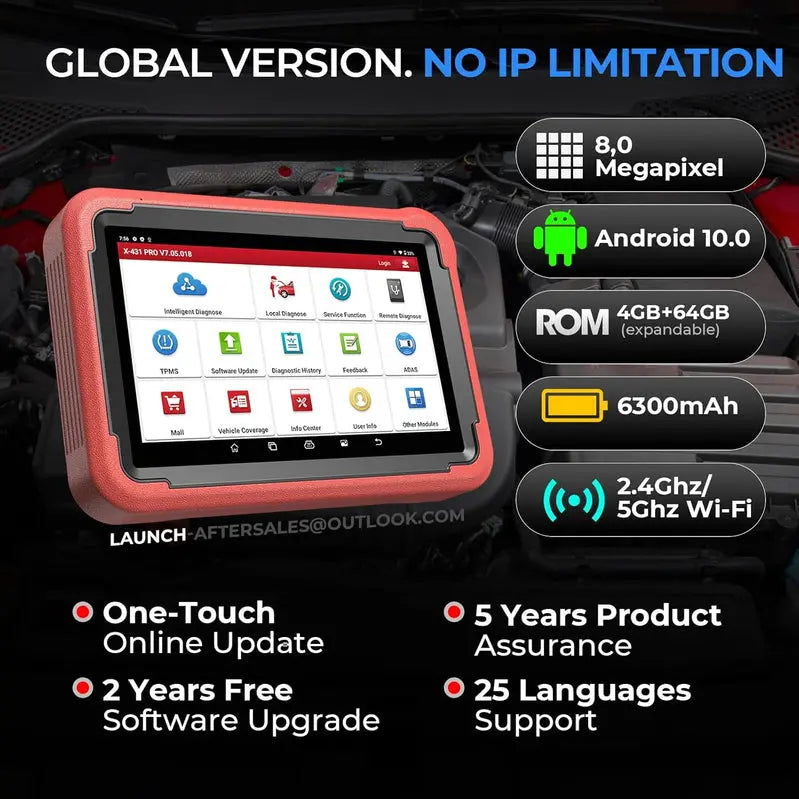 LAUNCH Advanced Scan Tool With CANFD Support, 37+ Reset Functions - X431 V+ 5.0